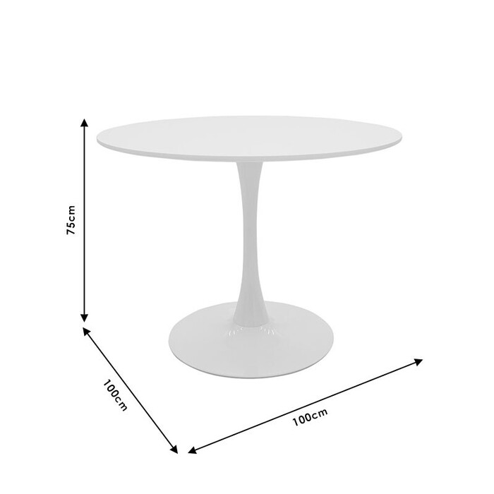 Τραπέζι Balou  MDF ανθρακί ματ Φ100x75εκ