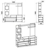 Σύνθετο σαλονιού Aiden  sonoma-λευκό 150x38.5x160εκ