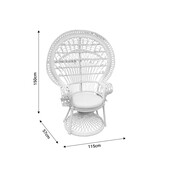 Πολυθρόνα Dorothy Inart με λευκό μαξιλάρι-λευκό rattan 115x57x150εκ