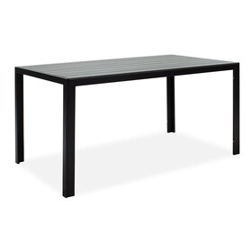 Τραπέζι Nares  αλουμίνιο μαύρο-plywood ανθρακί 140x80x72.5εκ