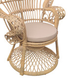 Πολυθρόνα Dorothy Inart με μπεζ μαξιλάρι-φυσικό rattan 115x57x150εκ