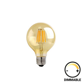 Λαμπτήρας LED G80 Bulb  dimmable 8W E27 amber