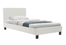 Κρεβάτι Nevil  100x200 PU χρώμα λευκό ματ