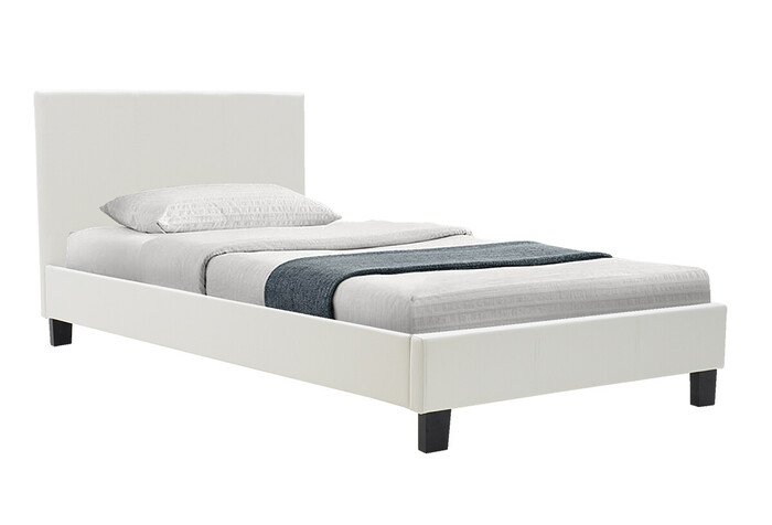 Κρεβάτι Nevil 100x200 PU χρώμα λευκό ματ
