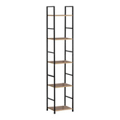 Βιβλιοθήκη Azuel  φυσικό-μαύρο μέταλλο 29x23.5x144εκ