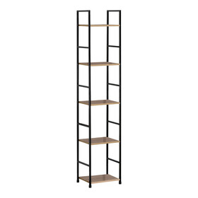 Βιβλιοθήκη Azuel  φυσικό-μαύρο μέταλλο 29x23.5x144εκ