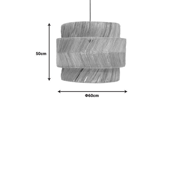 Φωτιστικό οροφής Zeniole Inart abaca σε φυσικό χρώμα Φ60x50εκ