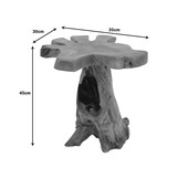 Βοηθητικό τραπέζι Mushile  teak ξύλο σε φυσική απόχρωση 30x35x45εκ