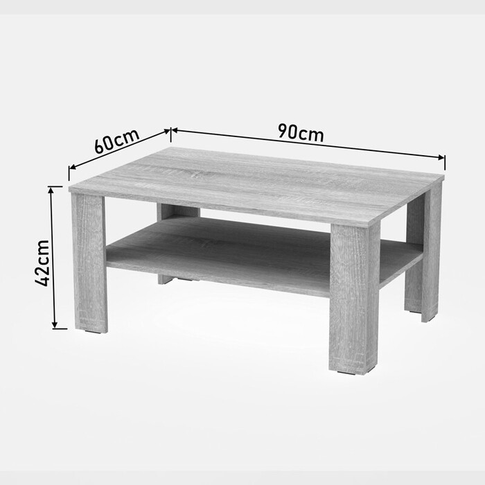 Τραπέζι σαλονιού Κhofi  σε sonoma απόχρωση 90x60x42.3εκ