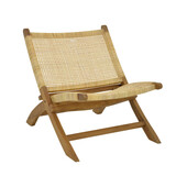 Πολυθρόνα Jerenze  φυσικό teak ξύλο-φυσικό rattan 65x78x68εκ