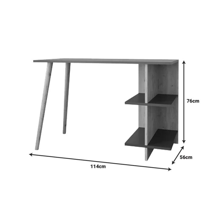 Γραφείο εργασίας Volet  σε oak- ανθρακί απόχρωση 114x56x76εκ