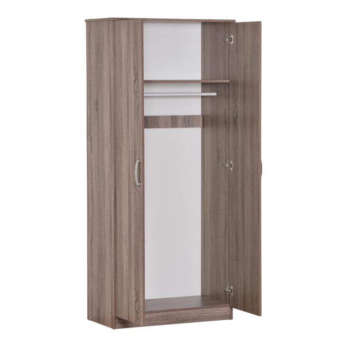 Ντουλάπα ρούχων δίφυλλη Zelia  σε sonoma-oak απόχρωση 79x42x180εκ