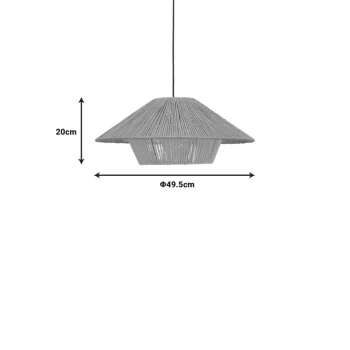 Φωτιστικό οροφής Jarpie Inart Ε27 rope σε φυσική απόχρωση Φ49.5x20εκ