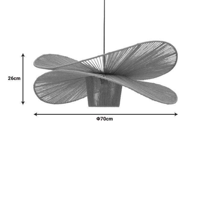 Φωτιστικό οροφής Flibo Inart Ε27 μπαμπού σε φυσική απόχρωση Φ70x26εκ