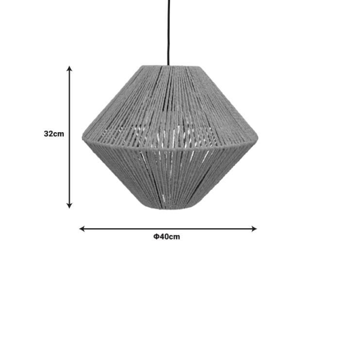 Φωτιστικό οροφής Palmo Inart Ε27 rope σε φυσική απόχρωση Φ40x32εκ