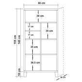 Βιβλιοθήκη PWF-0181-7 σε χρώμα πεύκου 80x36x155εκ