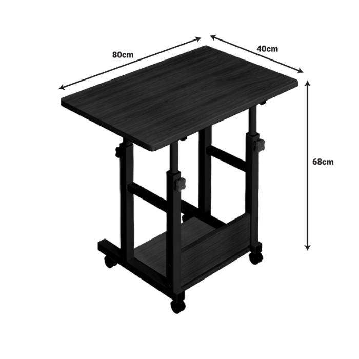 Γραφείο τροχήλατο Stolu  MDF-metal σε φυσικό-λευκό απόχρωση 60x40x68εκ