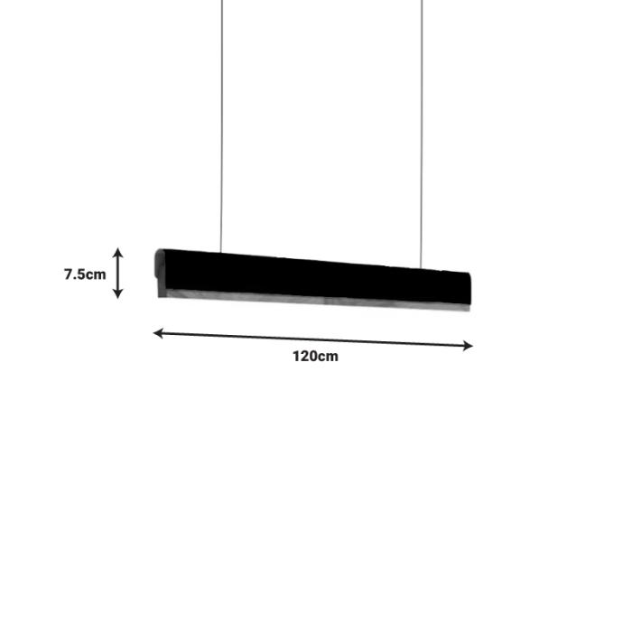 Φωτιστικό οροφής Rafmole  led μαύρο μέταλλο-ξύλο 120x7.5εκ