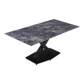 Τραπέζι Tafel  Sintered stone μαύρο με μεταλλικά πόδια σε μαύρη απόχρωση 180x90x76εκ