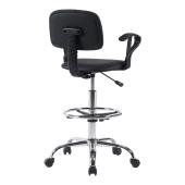 Καρέκλα ρεσεψιόν Icina Ι  pu σε μαύρη απόχρωση 58x54x102-123εκ