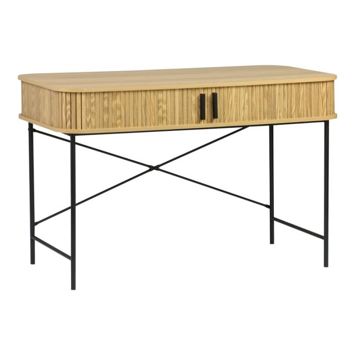 Γραφείο εργασίας Scandi MDF/Metal σε φυσική απόχρωση με μεταλλικά μαύρα πόδια 120x60x76,5εκ