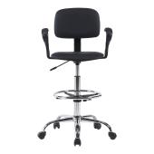 Καρέκλα ρεσεψιόν Icina Ι  pu σε μαύρη απόχρωση 58x54x102-123εκ