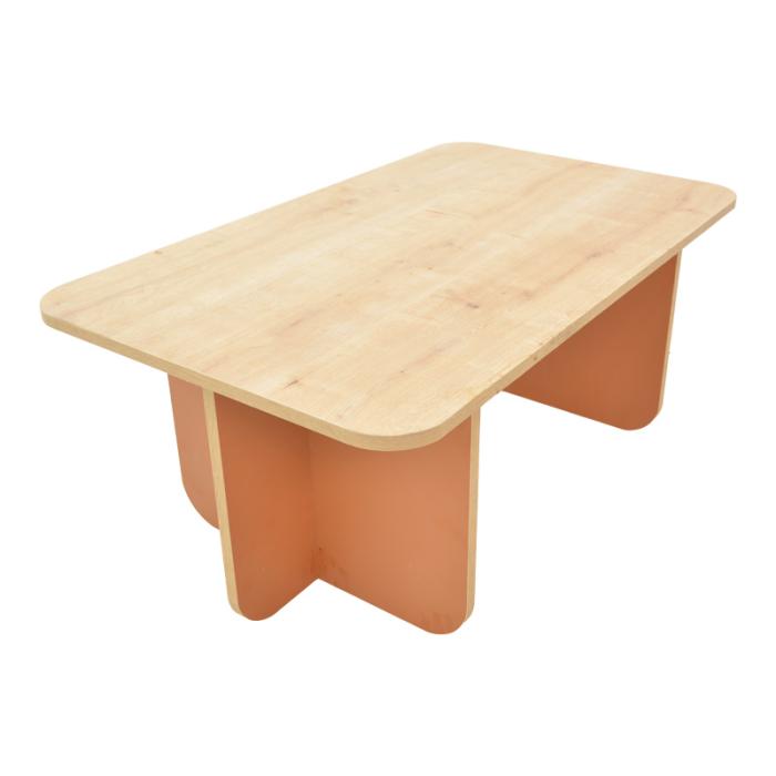 Τραπέζι Bοca  σε oak-κεραμιδί απόχρωση 100x60x42εκ
