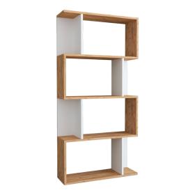Βιβλιοθήκη Kadu  σε sonoma-λευκή  απόχρωση  72x22x147εκ