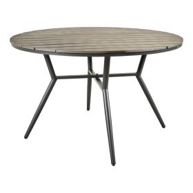 Τραπέζι Appa  αλουμίνιο και plywood σε ανθρακί απόχρωση Φ120x74εκ