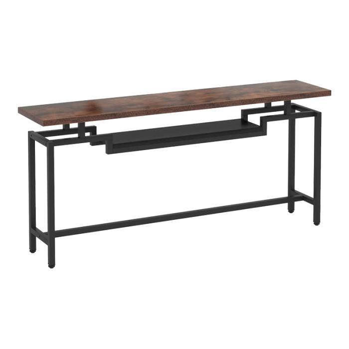 Κονσόλα Onole  σε καρυδί - μαύρο μέταλλο 180x35x82εκ