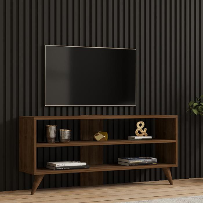 Έπιπλο τηλεόρασης Prestige  σε καρυδί απόχρωση 120x29,6x50εκ