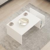 Τραπέζι σαλονιού Poko  σε λευκή απόχρωση 86.8x50x32,4εκ