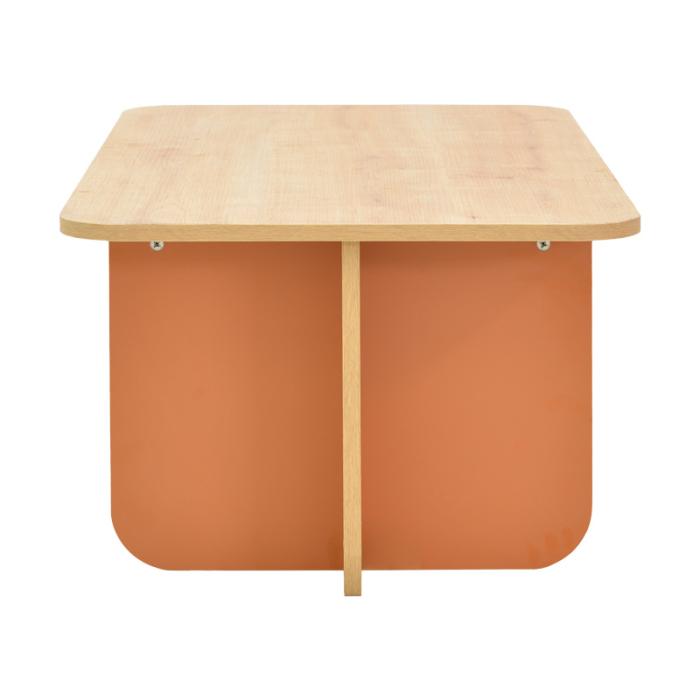 Τραπέζι Bοca  σε oak-κεραμιδί απόχρωση 100x60x42εκ