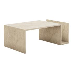 Τραπέζι σαλονιού Poko  σε όψη τραβερτίνας 86.8x50x32,4εκ