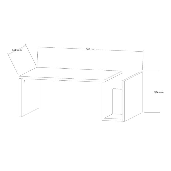 Τραπέζι σαλονιού Poko  σε oak απόχρωση 86.8x50x32,4εκ
