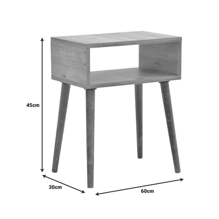 Κομοδίνο Hank  σε φυσική απόχρωση 45x30x60εκ