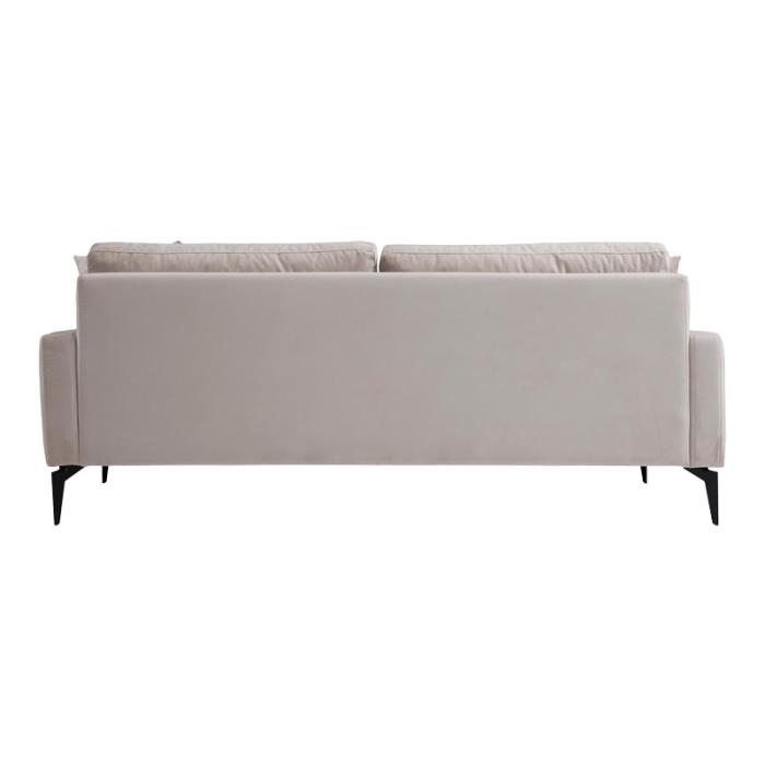 Καναπές 2θέσιος Fortune  βελούδο μπεζ-μαύρο 175x90x88εκ