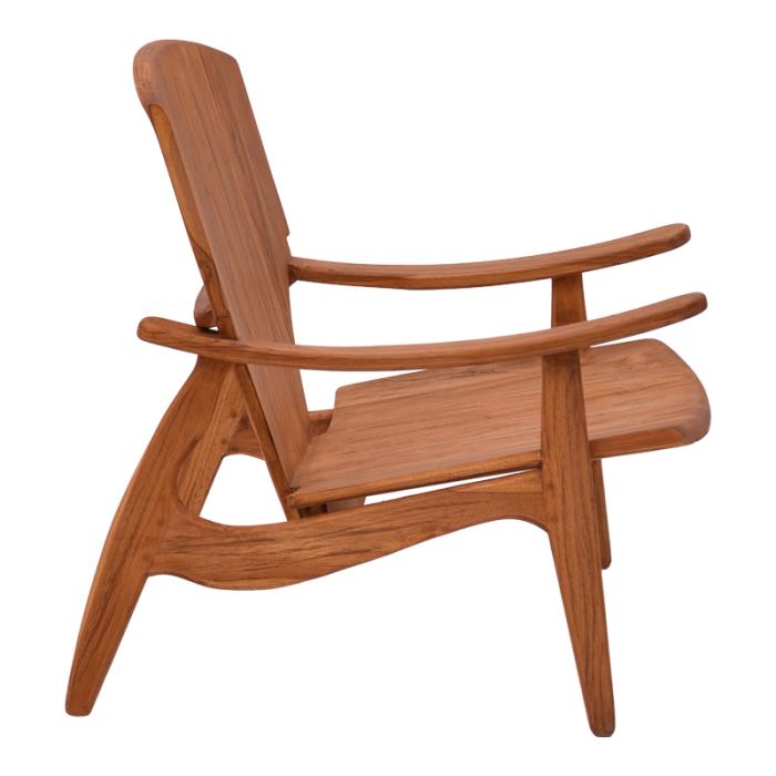 Πολυθρόνα Brazin φυσικό teak ξύλο 72x71x77εκ