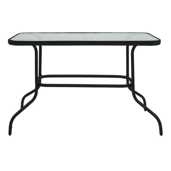 Τραπέζι Valor μέταλλο μαύρο-γυαλί 110x60x70εκ
