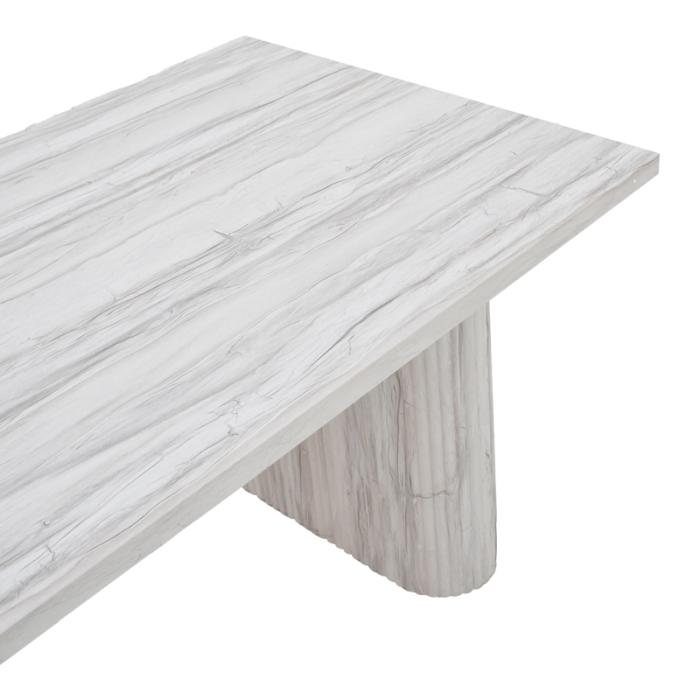 Τραπέζι Loozir mdf σε απόχρωση λευκό μαρμάρου 180x90x75εκ