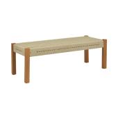 Παγκάκι Uma  teak ξύλο και pe σχοινί σε φυσική απόχρωση 150x45x40εκ