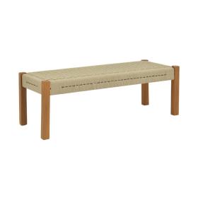 Παγκάκι Uma  teak ξύλο και pe σχοινί σε φυσική απόχρωση 150x45x40εκ