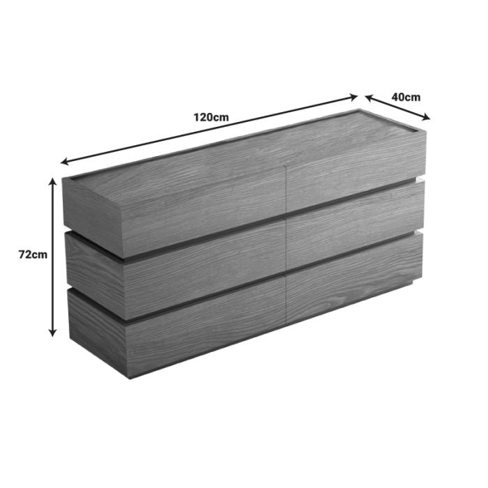 Συρταριέρα Sonlen mdf σε oak απόχρωση 120x40x72εκ