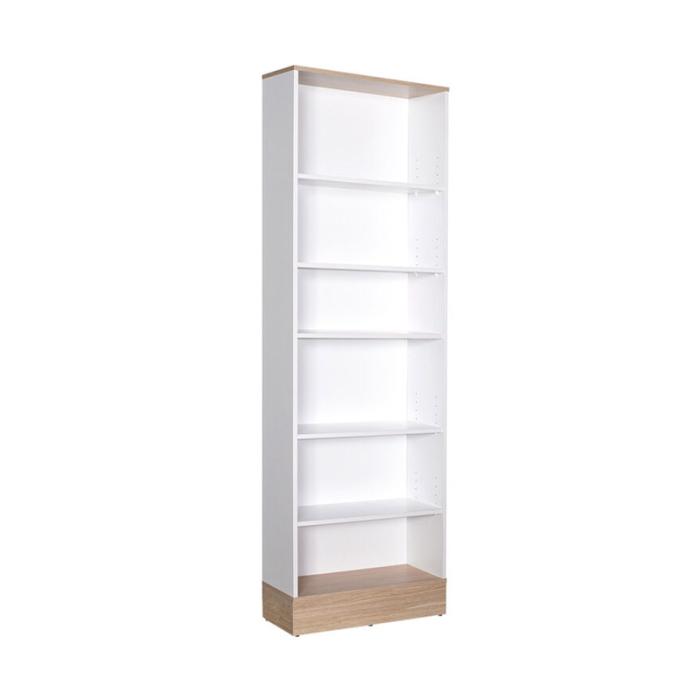 Βιβλιοθήκη Bator σε λευκό- oak χρώμα 60x26x197εκ