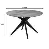 Τραπέζι Toda  mdf σε sonoma απόχρωση με μαύρα μεταλλικά πόδια Φ120x75εκ