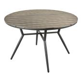 Τραπεζαρία Appa-Moly σετ 5τεμ  αλουμίνιο και plywood σε ανθρακί απόχρωση Φ120x74εκ