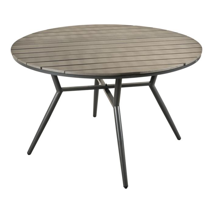 Τραπεζαρία Appa-Moly σετ 5τεμ  αλουμίνιο και plywood σε ανθρακί απόχρωση Φ120x74εκ
