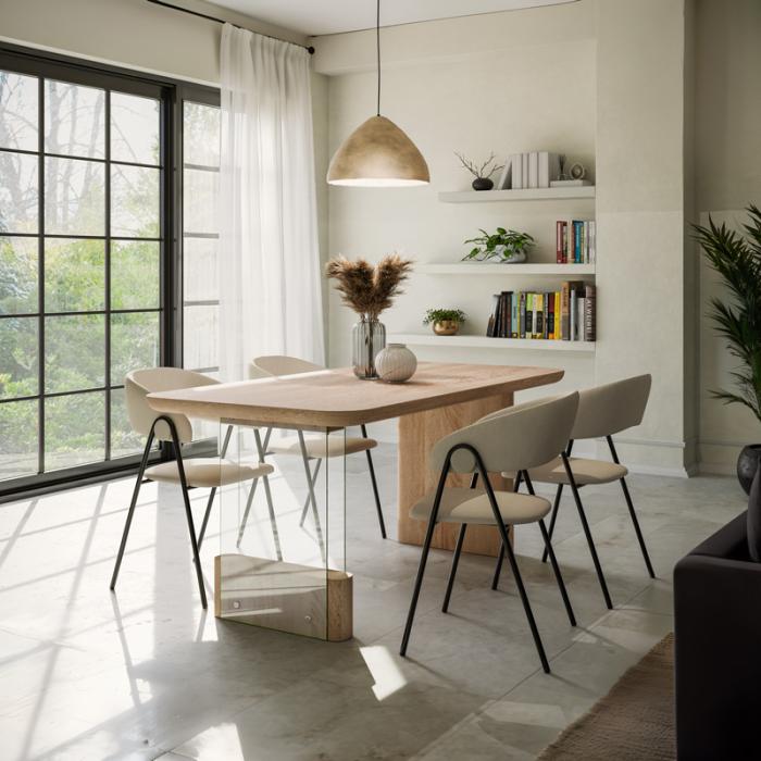 Tραπέζι Faghan  καφέ mdf 180x90x76εκ
