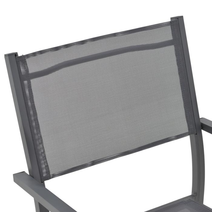 Πολυθρόνα Moly   ανθρακί αλουμίνιο-textilene 61x56.5x87.5εκ