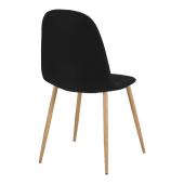 Τραπεζαρία Julita-Bella  σετ 5τεμ mdf σε μαύρη-φυσική απόχρωση Φ80x73εκ